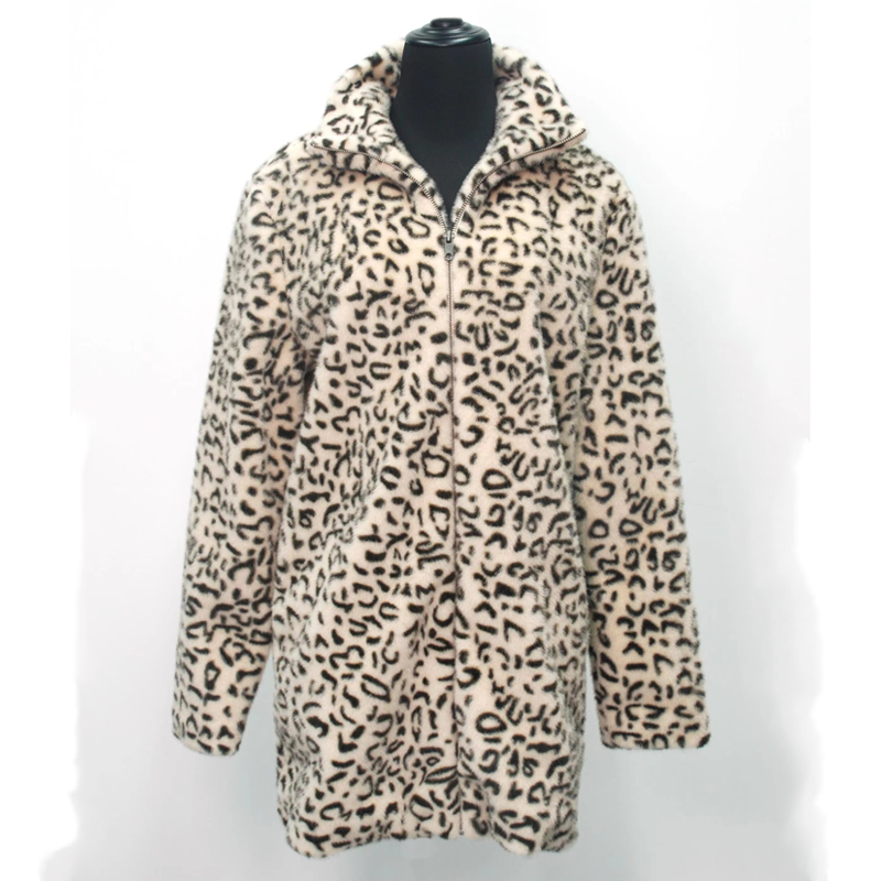 Customized heavy autumn stylish warmest winter coats leopard print overcoats